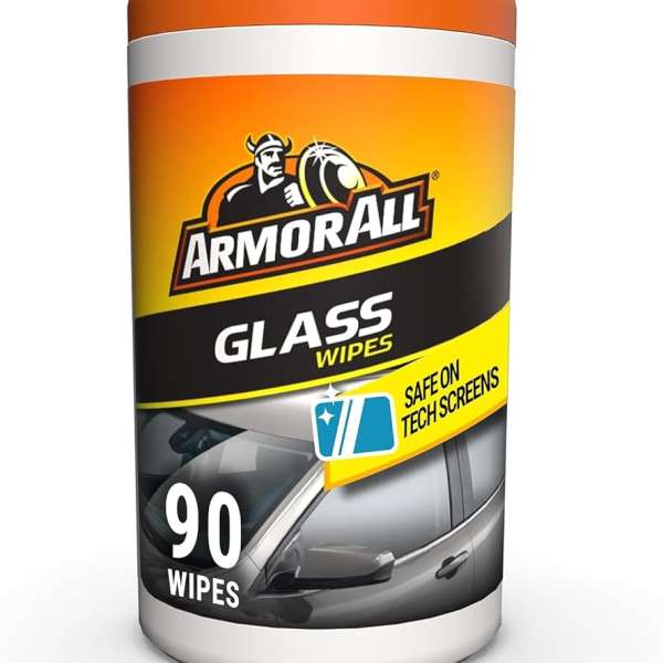 Armor All Car Glass Wipes by Armor All, Auto Glass Cleaner for Film and Grime, 90 Count