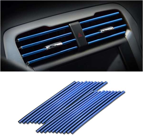 Car Air Conditioner Decoration Strip for Vent Outlet, 20 Pieces Universal Waterproof Bendable Air Vent Outlet Trim Decoration, Suitable for Most Air Vent Outlet, Car Interior...