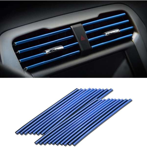 Car Air Conditioner Decoration Strip for Vent Outlet, 20 Pieces Universal Waterproof Bendable Air Vent Outlet Trim Decoration, Suitable for Most Air Vent Outlet, Car Interior...