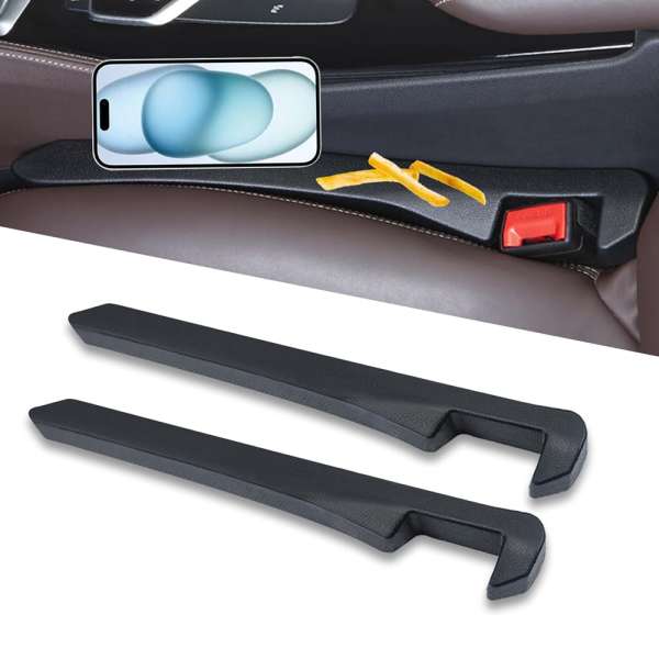 Car Seat Gap Filler, 2 Pack PU Leather Fill The Gap Between Seat and Center Console, Seat Crevice Blocker Stop Things from Dropping, Universal Vehicle Interior Accessories for...