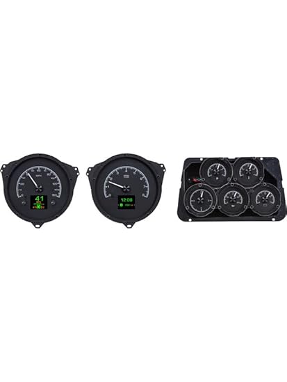 Dakota Digital HDX-68C-VET-K Compatible with 1968-77 Chevy Corvette Car Custom Analog Gauge System Black Alloy