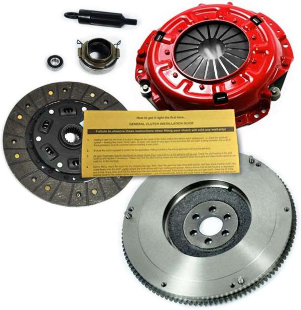 EFT Stage 2 Clutch Kit with Flywheel For 1989-1995 Toyota Pickup & 4Runner 2.4L 22R, 22RE - Heavy Duty Solid Center, Chromoly Spline Hub for Improved Performance & Durability -...