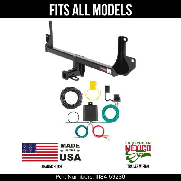 For 08-11 BMW 128i Trailer Hitch + 4Way Wiring Fits All Models Curt Tow Harness