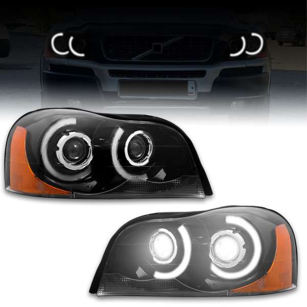 For 2003-2014 Volvo XC90 Headlights Switchback LED Projector A Pair w/DRL