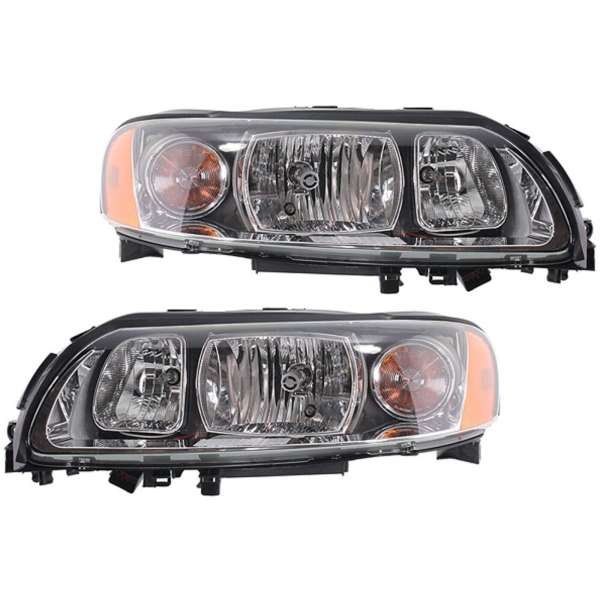 Headlight Asembly Set For 2005-2007 Volvo V70 XC70 Left & Right w/Bulb