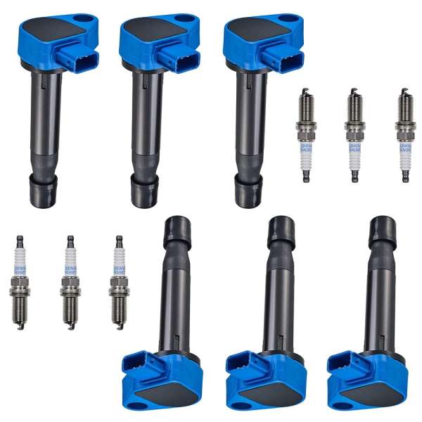 MCK 6pcs High Performance Ignition Coil Pack and Platinum Spark Plug Compatible with Honda Acura Accord RL TL 2004 2005 2006 2007 2008 3.0L 3.0 3.2L 3.2 3.5L 3.5 V6