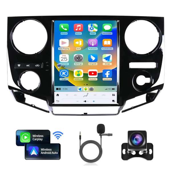 Qualcomm Car Radio for Ford F250 F350 2009-2012 F450 F650 2009-2016 Stereo Replacement Carplay Android Auto Upgrade 12.1 Inch 2K IPS Touch Screen Android 13 Tesla Style Head...