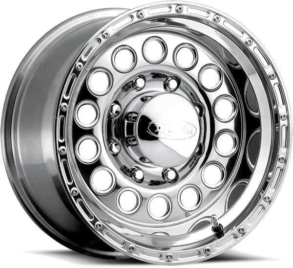 Raceline Wheels 887 ROCKCRUSHER Wheel Polished 17X9"8X6.5 Bolt Pattern 0mm Offset/(5"B/S) Aluminum Passenger Car Wheels, Full Size Replacement Chrome Car Rims