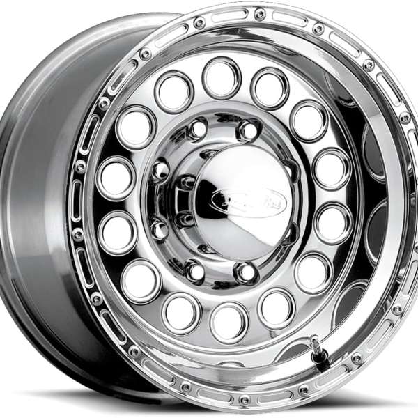 Raceline Wheels 887 ROCKCRUSHER Wheel Polished 17X9"8X6.5 Bolt Pattern 0mm Offset/(5"B/S) Aluminum Passenger Car Wheels, Full Size Replacement Chrome Car Rims