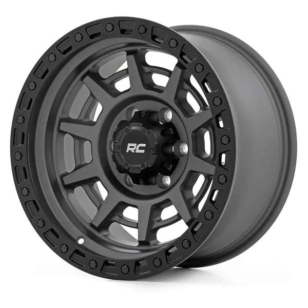 Rough Country 85 Series One-Piece 17x9 6x5.5 Gunmetal/Black Wheel-85170912A Wheel with Painted (17 x 9. inches /6 x 5 inches, -12 mm Offset)