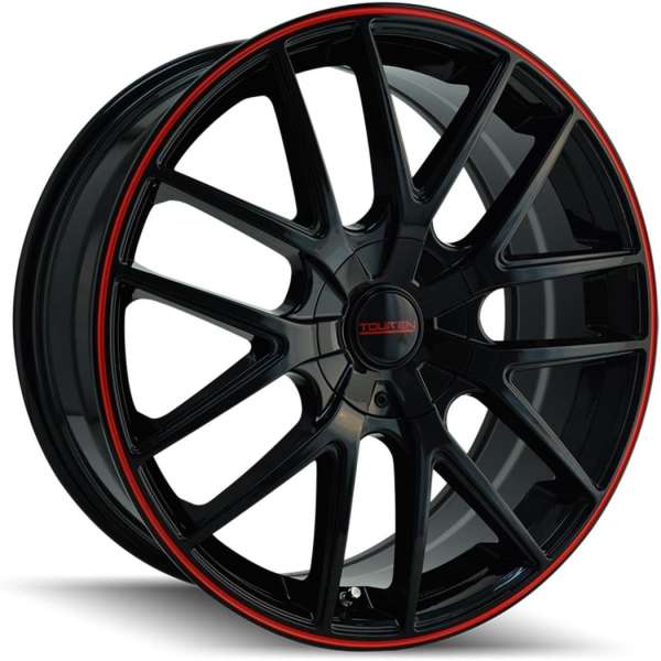 Touren TR60 3260 Wheel with Black Finish with Red Ring (16x7"/5x100mm)